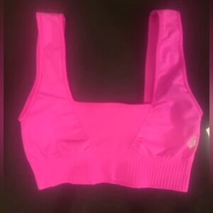 NWOT Free People Hot Pink Good Karma SportsBra M/L